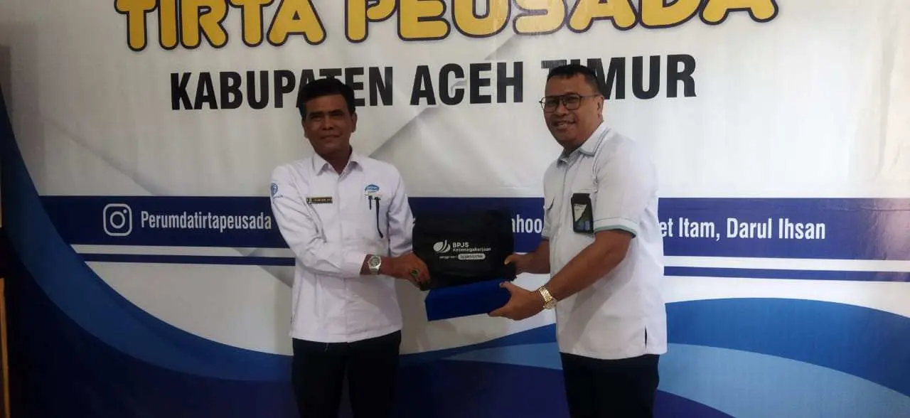 BPJS Ketenagakerjaan Kota madya Langsa Sosialisasi di PDAM Tirta Peusada Perumda Aceh Timur
