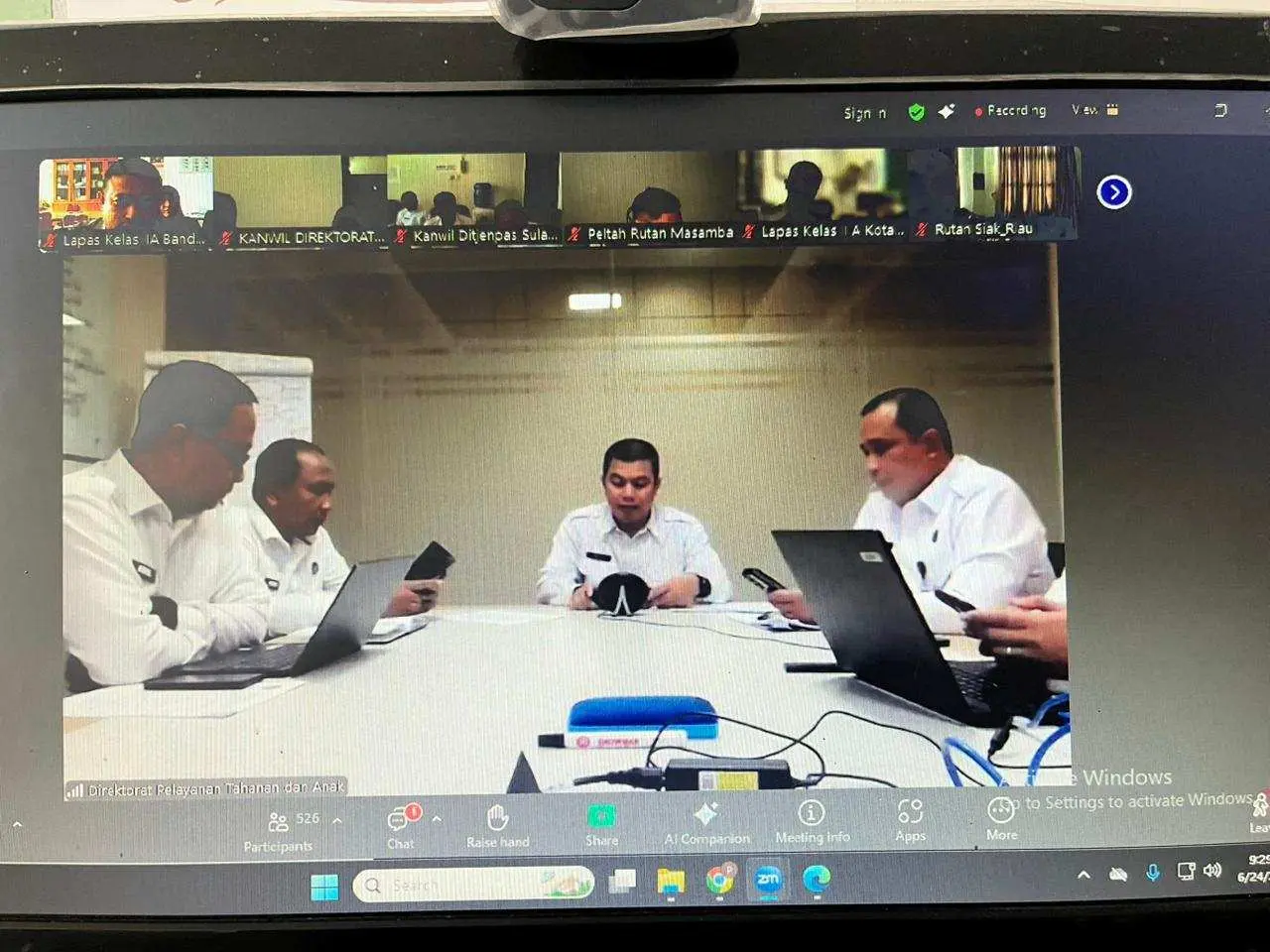 Lapas Banda Aceh Ikuti Sosialisasi Tata Cara Pelaporan Bulanan Pelayanan Tahanan dan Anak secara Virtual